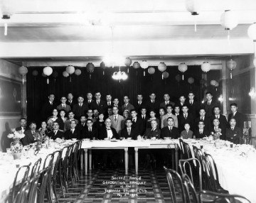 Second annual graduation banquet – UBC Japanese Students’ Club  (May 3, 1934) Photo: Japanese Canadian Photograph Collection, Rare Books and Special Collections, UBC Library, JCPC 33.0004 
